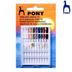 Kit de agujas enhebradas para viaje de Pony