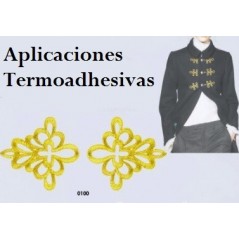 Aplicación termoadhesiva dorada