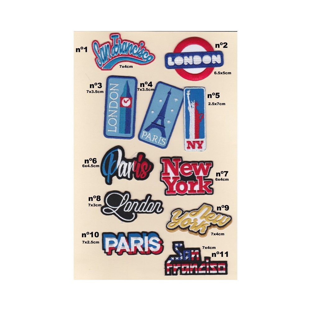 Pegatinas para ropa Colección Ciudades