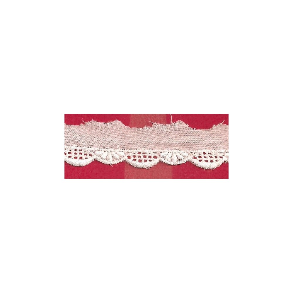 Puntilla de Tira bordada Blanca Ref. 2G