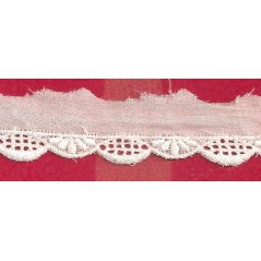 Puntilla de Tira bordada Blanca Ref. 2G