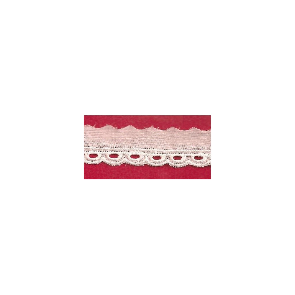 Puntilla de tira bordada blanca Ref.3C