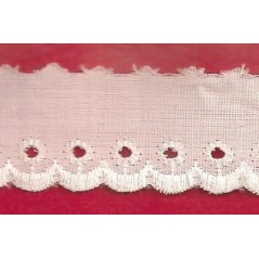 Puntilla de tira bordada Blanca Ref.3