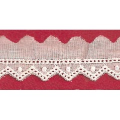 Puntilla de tira bordada blanca Ref.5C