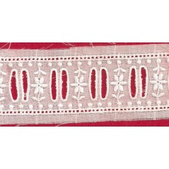 Pasacintas de tira bordada blanca Ref.20C