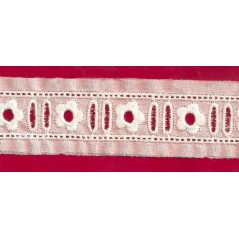 Pasacintas de tira bordada blanca Ref.21C