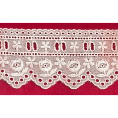 Puntilla de tira bordada blanca Ref.30E