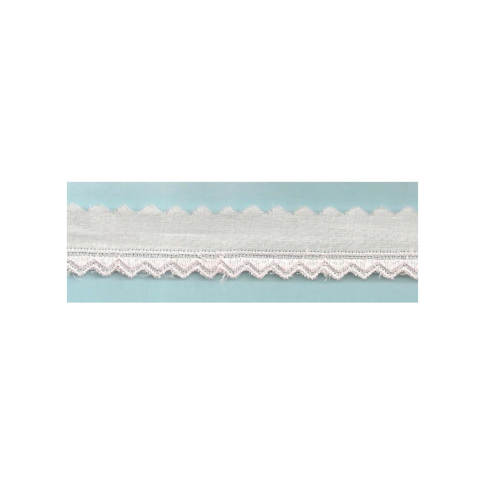 Puntilla de tira blanca bordada en rosa Ref.4A