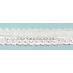 Puntilla de tira blanca bordada en rosa Ref.4C