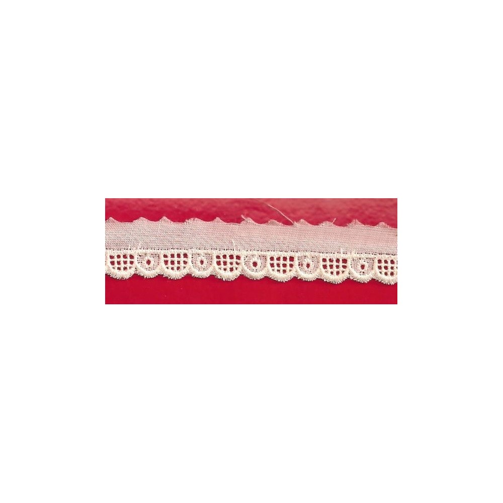 Puntilla de tira bordada beige Ref.1A