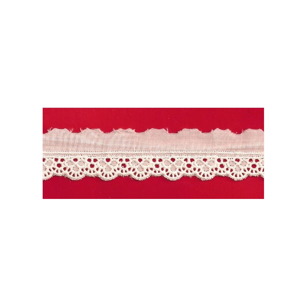 Puntilla de tira bordada beige Ref.1E