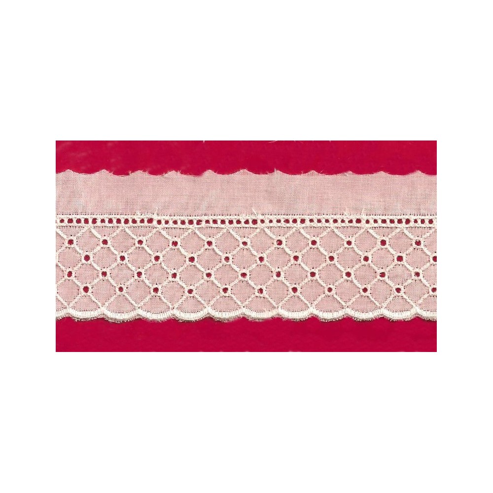 Puntilla de tira bordada beige Ref.2A4