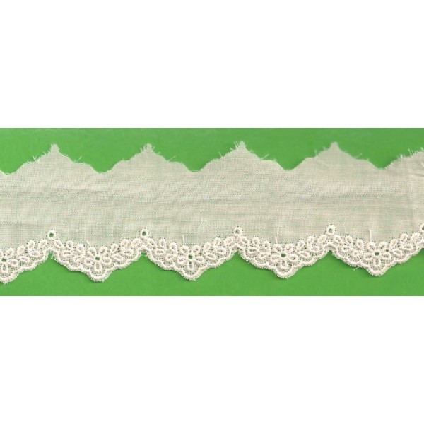 Puntilla de tira bordada beige ref.6A1