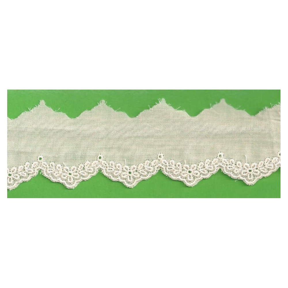 Puntilla de tira bordada beige ref.6A1