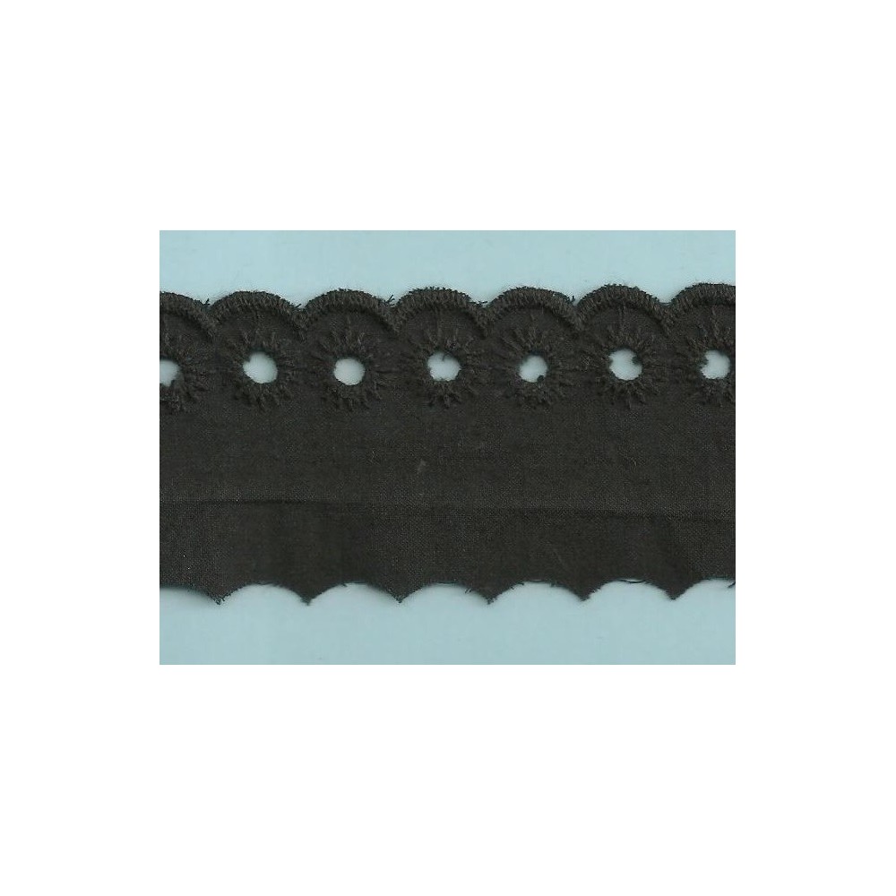 Puntilla de tira bordada negra Ref.1