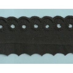 Puntilla de tira bordada negra Ref.1